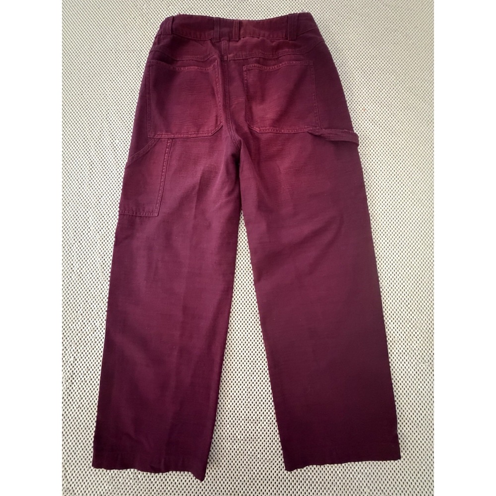 Free People Stay Awhile Jeans Sz 0 Carpenter Barrel Leg Pants Maroon Mulberry - Picture 8 of 12